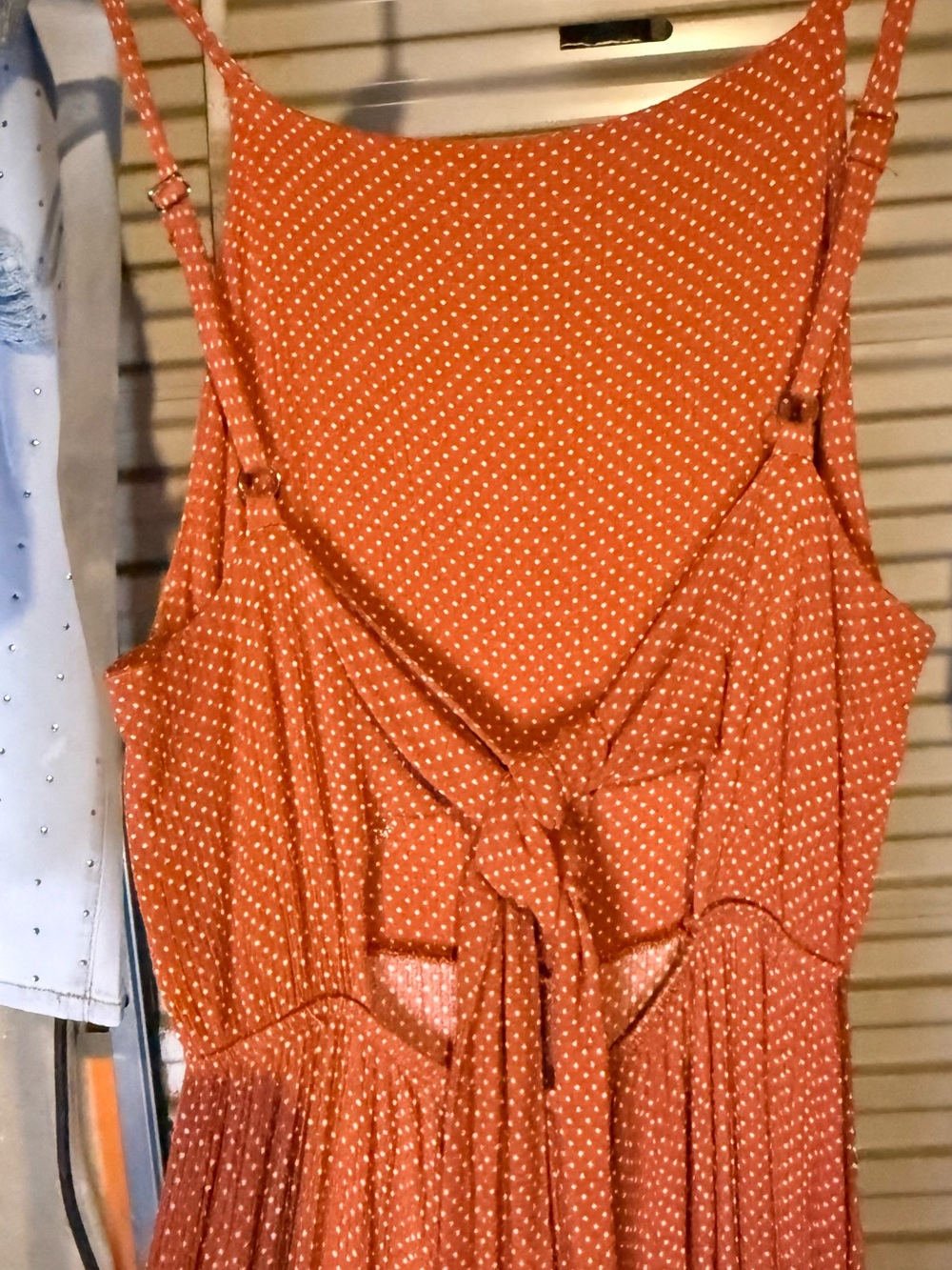 Audrey 3+1 Rust Orange Polka Dot Pantsuit